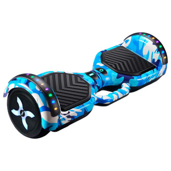Skate Elétrico - Hoverboard Flash - Azul Camuflado - DM Toys