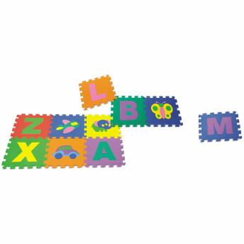 Tapete EVA Infantil - Montapete - Letras e Figuras - 36 Placas - 33 x 33 cm - Nig Brinquedos