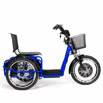 Triciclo Elétrico - Village PAM - Cesta - 800w - Azul - Plug and Move