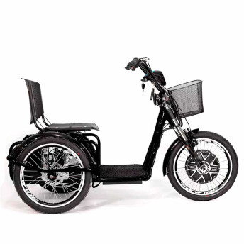 Triciclo Elétrico - Village PAM - Cesta - 800w - Preto - Plug and Move