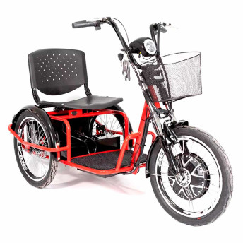 Triciclo Elétrico - Village PAM - Cesta - 800w Lithium - Vermelho - Plug and Move
