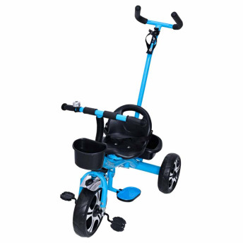 Triciclo Infantil com Apoiador - Passeio e Pedal - Azul - Zippy Toys