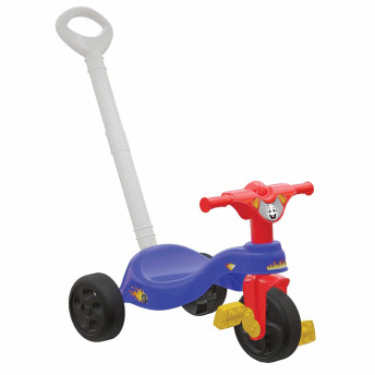 Triciclo Infantil com Empurrador - Fast - Azul - Pais e Filhos