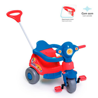 Triciclo Infantil com Haste Direcionável Velocita - Vermelho - Calesita