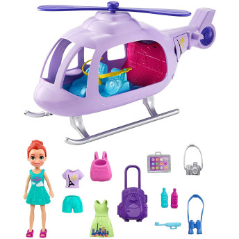 Veículo e Boneca Lila - Polly Pocket - Helicóptero da Polly - Mattel