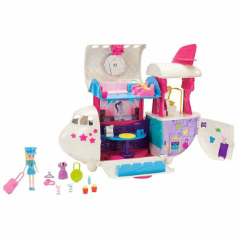 Veículo e Boneca - 2 em 1 - Polly Pocket - Jatinho Fabuloso - Mattel