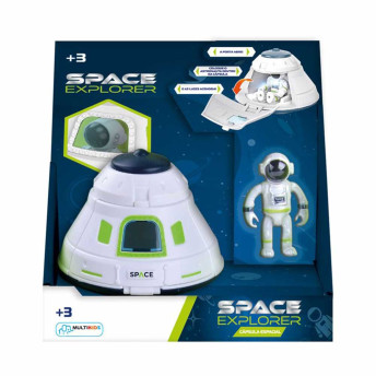 Veículo e Mini Boneco - Space Explorer - Cápsula Espacial - Multikids