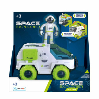 Veículo e Mini Boneco - Space Explorer - Truck Lunar Rover Espacial - Multikids