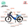 Bicicleta Elétrica - Street Plus PAM - Cestinha - 800w - Azul - Plug and Move