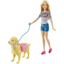 Conjunto e Boneca - Barbie Sisters e Pets - Passeio com Cachorrinho - Loira - Mattel