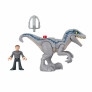 Figuras Articuladas - Jurassic World - Velociraptor Blue e Owen - Imaginext