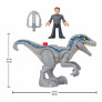 Figuras Articuladas - Jurassic World - Velociraptor Blue e Owen - Imaginext
