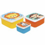 Kit 3 Potinhos com Tampas - Infantil - Animal Fun - Zoo - P - M - G - Buba