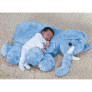 Pelúcia Infantil Almofada - 65 cm - Elefante Baby - G - Azul - W.U. Bichos de Pelúcia