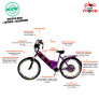 Bicicleta Elétrica - Street PAM - 800w 48v Lithium - Roxa - Plug and Move