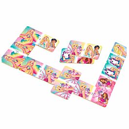 Jogo de Dominó Infantil - Madeira - Barbie Dreamtopia - 28 peças