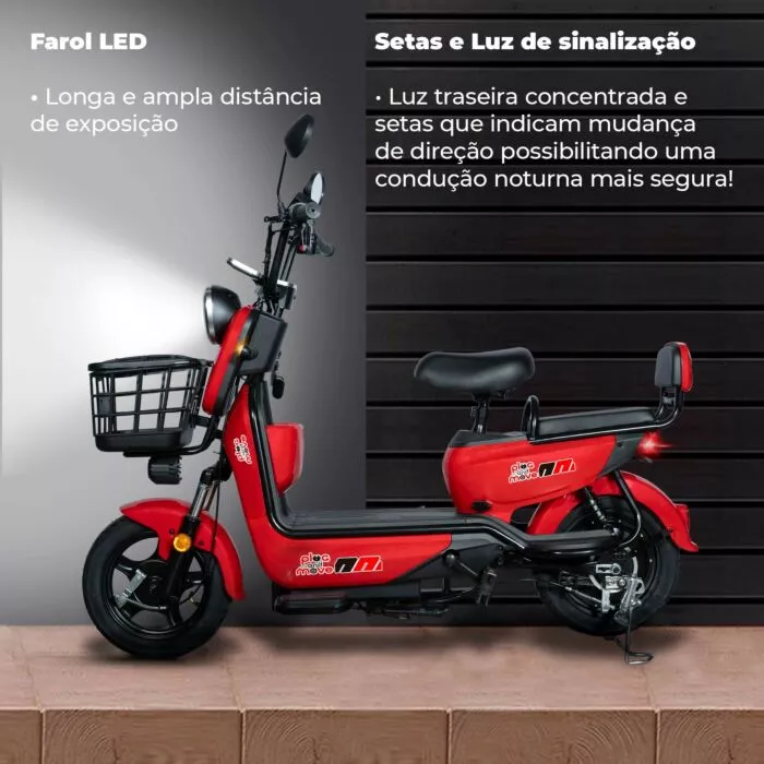 Bicicleta Elétrica - Classic PAM - 800w - Vermelha - Plug and Move