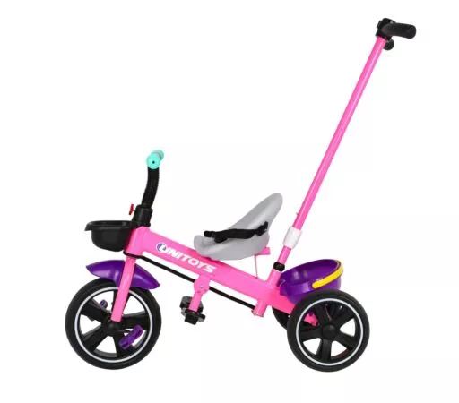 Triciclo com Empurrador Rosa Unitoys