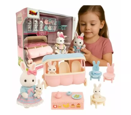 Casinha Feliz Kit Baby Carrinho de Trigêmeos Zoop Toys