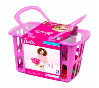 Kit Comidinha Infantil - Barbie Chef - Cesta de Mercado - Cotiplás