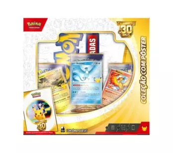 Box de Cartas com Pôster - Pokémon 30 anos - Copag