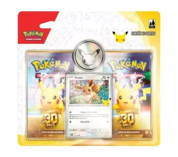 Jogo de Cartas - Blister com Moeda - Pokémon 30 Anos - Eevee - Copag