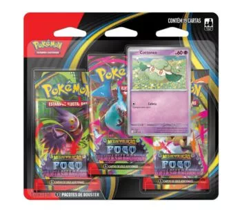 Jogo de Cartas Blister 3 - Pokémon - Fogo Fantasmagórico - Cottonee - Copag