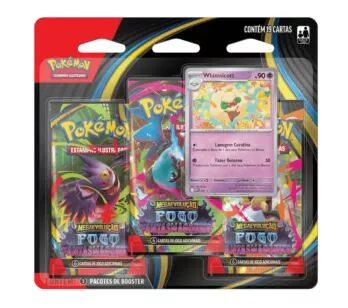 Jogo de Cartas Blister 3 - Pokémon - Fogo Fantasmagórico - Whimsicott - Copag
