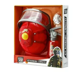 Kit Infantil - Brincando de Ser Bombeiro - Capacete - 3 Peças - Multikids