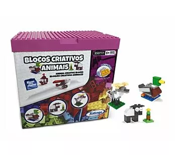 Blocos de Montar Criativos Animais - 350 Peças - Xalingo Original.