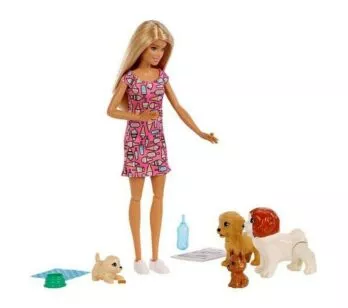 Boneca Articulada - Barbie Sisters e Pets - Treinadora de Cachorrinhos - Mattel