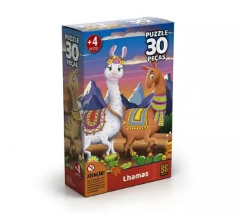 Quebra-Cabeça Infantil - Puzzle - 30 Peças - Lhamas - Grow.
