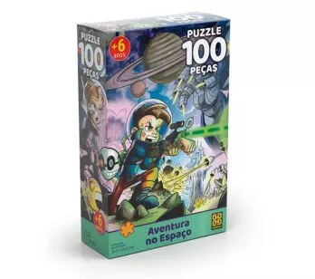 Quebra Cabeça 100 Peças Aventuras no Espaço - Grow