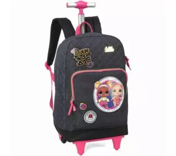 Mochila de Rodinha Lol Glam 10 Preta - Luxcel