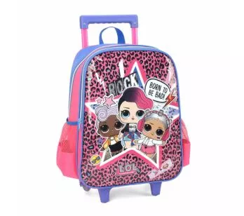 Mochila com Rodinhas Lol Surprise Rock Rosa - Luxcel