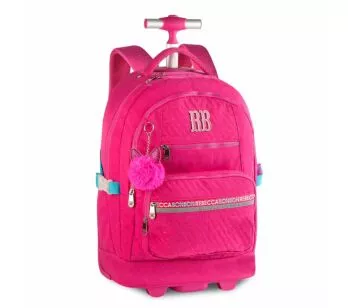 Mochila de Rodinha - 2 em 1 - Rebecca Bonbon - Bon Voyage - Rosa - Clio Style