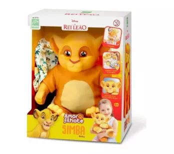 Boneco Simba Baby - Rei Leão - Amor de Filhote - Roma Brinquedos