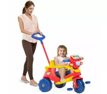 Triciclo VeloBaby Passeio e Pedal Vermelho - Bandeirante 
