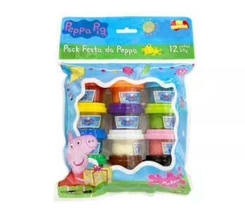 Massinha da Peppa Pig - Pack Festa da Peppa 12 potes - Sunny