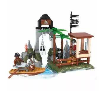 Blocos de Montar Ilha Pirata - 171 Peças - Xalingo
