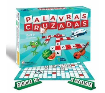 Jogo de Tabuleiro Infantil - Palavras Cruzadas - Pais e Filhos