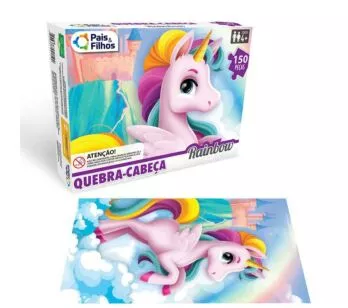 Quebra-Cabeça - 150 Peças - Rainbow - Unicórnio - Pais e Filhos