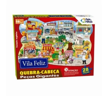 Quebra-Cabeça Gigante Infantil - 28 Peças - Vida Feliz - Pais e Filhos
