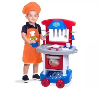 Cozinha Infantil com Acessórios - Play Time - Azul - Cotiplás