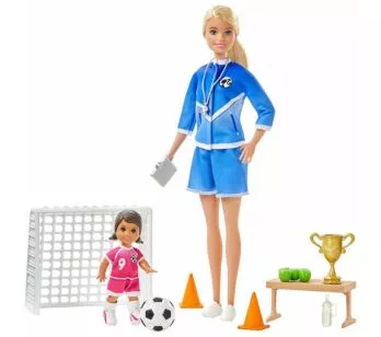Boneca Articulada - Barbie Profissões - Treinadora de Futebol - Loira - Mattel