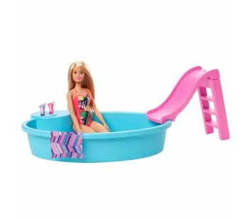 Boneca Articulada e Conjunto - Barbie Dreamhouse - Piscina Fashion - Mattel
