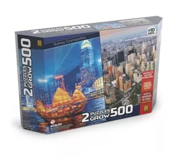 Quebra Cabeça 500 Peças Duplo - Skylines Cosmopolitas - Grow