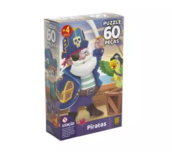 Quebra-Cabeça Infantil - 60 Peças - Piratas - Grow