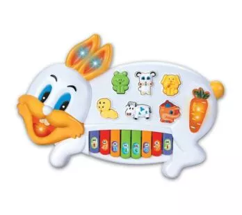 Piano Musical com Luzes e Músicas - Coelhinho - Braskit
