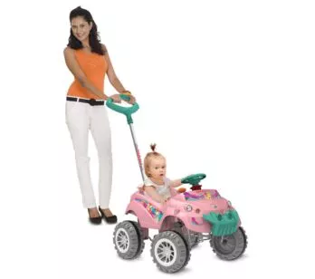 Carrinho de Passeio e Pedal Baby Cross - Rosa - Bandeirante